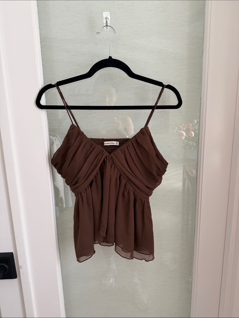 Abercrombie & Fitch Brown Chiffon Spaghetti-Strap Cami